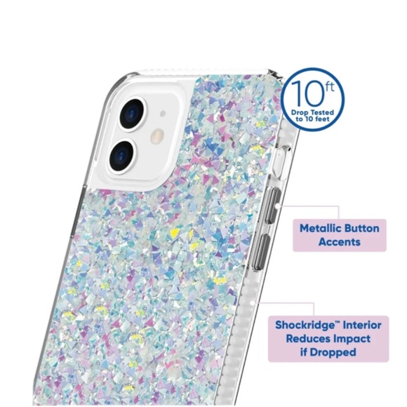 onn. Phone Case for iPhone 12 / iPhone 12 Pro - Iridescent Glitter Fleck - Picture 6 of 6